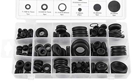 FTVOGUE 125 pezzi 18 misure Gommino passacavo Firewall Foro spina Set Kit di guarnizioni per guarnizioni di cavi elettrici