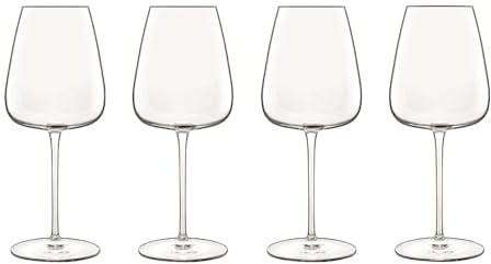 Luigi Bormioli White Wine Glasses Set of 4 - Talismano Crystal Wine Glasses 450ml, Ultra Clear & Durable Dishwasher Safe Glassware with Titanium Reinforced Stems, Gift Box Included, Made In Italy