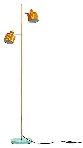 Dyberg Larsen Stehlampe Ocean Curry/Messing/Türkis - Stehlampe wohnzimmer - E14/40W - Lampe aus Dänisches Design ohne leuchtmittel - bodenlampe Modern - deko schlafzimmer oder wohnzimmer