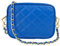 Parubi, Borsa Donna a Tracolla, In Vera Pelle Trapuntata, Made in Italy, Modello Nora, Borsetta Matelassé Piccola con Catena Pochette a Tracolla Clutch Da Donna Ragazza Elegante, Bluette