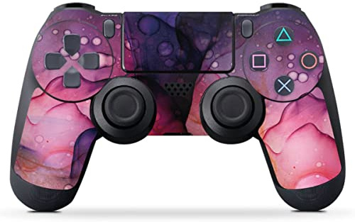 DeinDesign Skin kompatibel mit Sony PlayStation 4 Controller Folie Sticker Art Flüssig pink