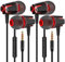 Lot de 2 écouteurs intra-auriculaires GWAWG avec microphone haute sensibilité, caisson de basses, compatibles avec la plupart des appareils avec prise jack 3,5 mm