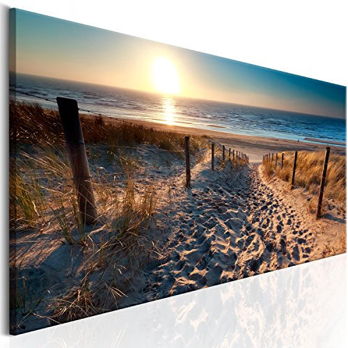B&D XXL - Quadro 150x50 cm 1 Pezzo - Stampa su Tela in TNT Tessuta XXL Grande - Quadri Moderni Soggiorno Grandi - Stampe da Parete Murale Arte Moderno Pittura - Spiaggia Mare Paesaggio c-B-0134-b-a