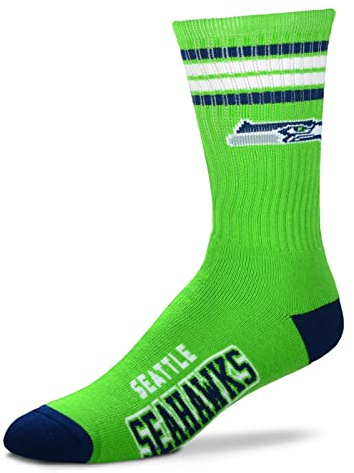 Fanatics For Bare Feet NFL Stripe Team Sock Socks (43-48, Seattle Seahawks)