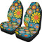 WELLFLYHOM Hippie Sitzbezüge für Autos für Damen, Boho-Autozubehör, bunte Blumenmuster, Vordersitzbezüge, 2 Stück, Fahrzeugschalensitzschutz, universell passend für die meisten LKWs, SUVs, Lieferwagen