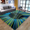 3D Vortex Illusion Teppich Abstrakte Wirbel Geometrische Optische Fußmatte Rutschfester Groß Flächiger Teppich Zuhause Wohnzimmer Schlafzimmer Dekor Kinderzimmer Spielmatte (80x120 cm, Bunt 1)