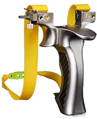 HH-CC Slingshot Alloy Heavy Professional Slingshots Set für die Jagd auf Erwachsene Leistungsstarker Edelstahlgriff Hochgeschwindigkeits-Katapult-Slingshots