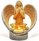 Tiamu Teelichter Kerzenhalter Statue, Engelsflügel Windlicht mit Glas, LED Teelichthalter, Betend Trauergeschenk, Christentum Kerzengläser, Grablampe, Kerzenhalter Ramadan Tisch