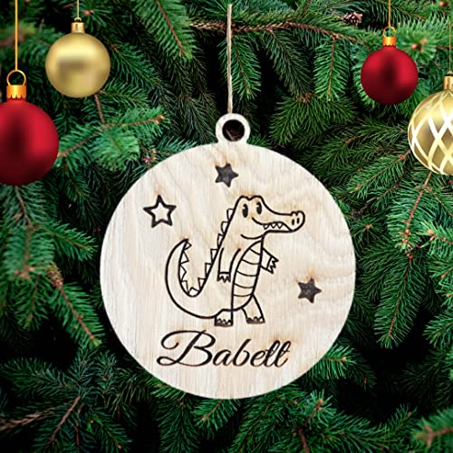 Personalisierte Krokodil Weihnachtsbaumschmuck Weihnachtsdeko Ornament Weihnachtsdeko aus Holz Weihnachtsbaum Deko Weihnachtsdekoration Ornament Holz Christbaumschmuck