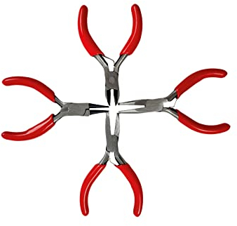 Mini Zangen Set 4tlg. Flachzange Spitzzange Rundzange Seitenschneider