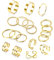 Adramata 19PCS Edelstahl Ringe für Frauen Knöchel Ringe stapelbar Ringe Silber/Gold Ringe Verlobungsring Damen Schmuck,G