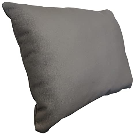 Quattro Meble Echt Leder Kissen Sofa & Stuhl Deko Kissen Echtleder Rückenkissen Rindsleder - Volleder Leder Zierkissen Lederkissen Modell 1el Graues Leder Anthrazite (50 x 70 cm)