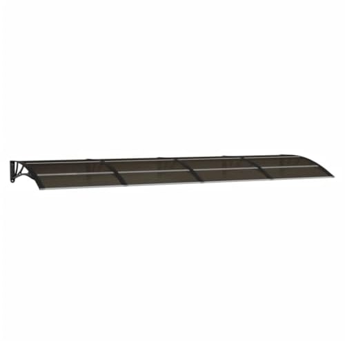vidaXL Auvent de Porte, Marquise Solaire avec Support, Abri Protection Contre Pluie, Banne Entrée Porte Patio, Noir 350x100 cm Polycarbonate