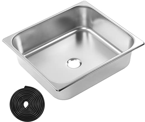 Fregadero para Caravana, Fregadero de Cocina de Acero Inoxidable de 330x300x100 Mm, Fregadero bajo Encimera, Fregadero Cuadrado de un Solo Tazón con Drenaje de 40 Mm para Cocina