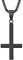 PAURO Mens Stainless Steel Black Inverted Cross Necklace Upside Down Pendant Charm with 24 Inches Chain Small