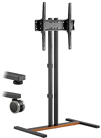 My Wall HP121L Support TV Mobile - Roulable - 34-55 - Réglable en Hauteur - Inclinable - avec roulettes - Noir/Noyer