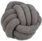 Relaxdays Cushion, Decorative Knotted Pillow for Sofa & Bed, Soft Material, Braided Ball Design, Ø 25 cm, Dark Grey, Polyester