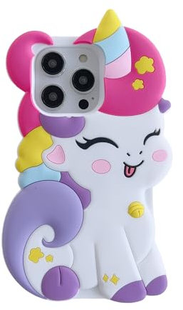 wifantien 3D Cute Unicorn Case for iPhone 12 Pro Max 6.7 inch,3D Cute Cartoon Kawaii Fashion Character Unicorn Horse Shape Kids Girls Women Soft Silicone Case for iPhone 12 Pro Max Unicorn
