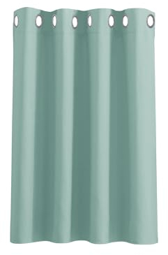 PONY DANCE Tenda Termica Isolante Freddo e Caldo Tende Cameretta Bambini Tenda Oscurante Finestra Tenda con Anelli Tende Corte per Casa 1 Pezzo L 132 x A 90 cm, Verde Chiaro