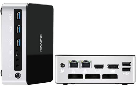 Glovary Mini PC 13th Gen Core i7 1360P (12C16T, jusqu'à 5,00 GHz) Windows 11 Pro, DDR5 64GB RAM 2TB NVMe SSD, Micro Desktop Computer Dual LAN, Iris XE, 5USB, HD, DP, Type-C, WiFi6, BT5.2