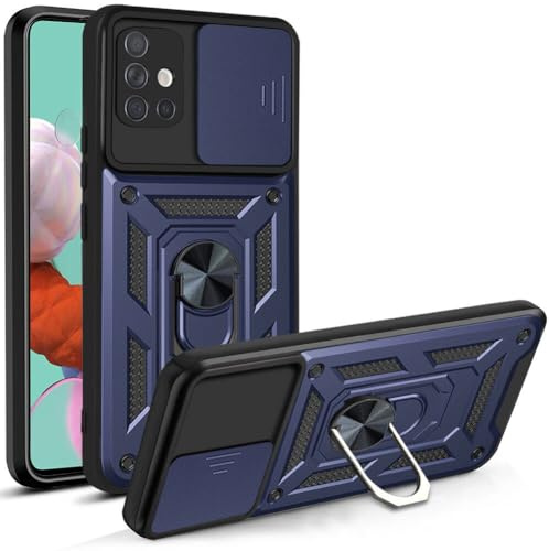Handyhülle für Samsung Galaxy A51 | Stoßfest & Kratzfest | Mit Kameraschutz, Anti-Fingerabdruck & robustem Panzerschutz-Design | Blau