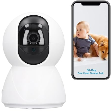 Goshyda Überwachungs Kamera, 1080P HD 2,4 GHz Drahtlose WiFi-Außen Kamera, Farb-Nachtsicht-Bewegungs Verfolgung, 2-Wege-Gespräch, Baby-Haustier-Kamera für TUYA-APP