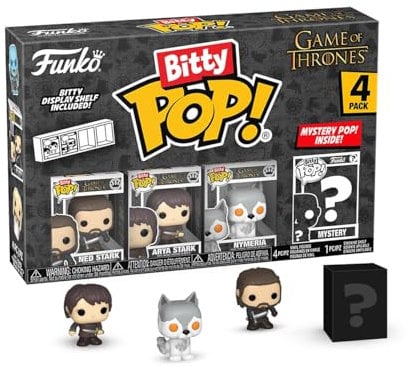 Funko Bitty Pop! Game of Thrones - Ned Stark 4pk and A Surprise Mystery Mini Figure - 0.9 Inch (2.2 Cm) - Collectable - Stackable Display Shelf Included - Gift Idea - Party Bags Stocking