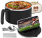1200ml Rapid Ramen Bowl with Filterable Lid, Stainless Steel Liner Ramen Cooker with Handle Spoon Chopsticks Insulation Bag BPA Free Instant Noodle Bowl for Home Dorm Office (Black with Bag, 1200ML)