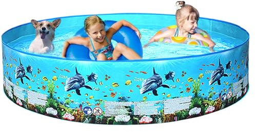 Piscine Pliable Non Gonflable, Piscine pour Chien Plastique Dur, Piscine Chien Portable Rigide pour Interieur et Exterieur, Baignoire pour Chien, Piscine pour Chien Grande, Petite Taille 183×38cm