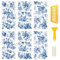 WANDIC 6 Sheets Rub On Transfer Stickers, Blue Flowers Decals Waterproof Stickers Furniture Transfers Stickers for DIY Scrapbooking,Day Deals 2025
