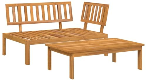 vidaxl Palettensofa aus Akazienholz - Ecksofa und Tisch für Außenterrassen/Decks - Modulares Design