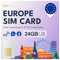 travSIM SIM Karte Europa | 24 GB Daten mit 4G/5G-Geschwindigkeiten | Nur Daten-SIM | Verwendung der Europa-SIM-Karte in 27 Ländern in der EU | Plan auf SIM-Karte für Europa gültig für 14 Tage