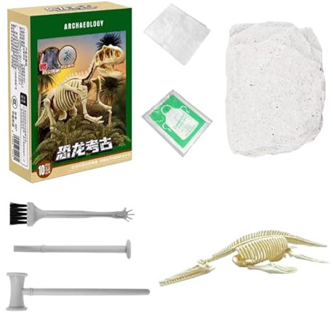 Digging Kit, Dinosaur Skeleton Ausgrabung, Dinosaur Puzzle, Fossil Ausgrabungsspielzeug, Buildable Dinosaur Model, Dinosaur Skeleton Puzzle für Kleinkinder, Mädchen,