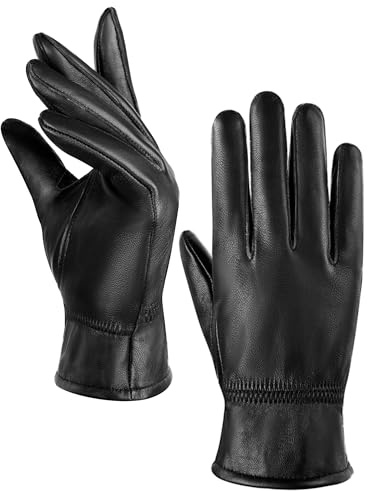 MELLIEX Lederhandschuhe Damen, Echtleder Handschuhe Touchscreen Handschuhe Leder Handschuhe für Indoor Outdoor Aktivität