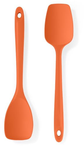 U-Taste Spatule en silicone: cuillère de cuisine sans couture résistante à la chaleur 315 ℃, grattoir antiadhésif et bord flexible pour gratter, remuer, plier, retourner, servir (2 pièces, Orange)