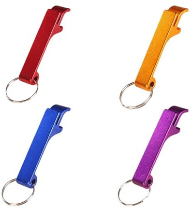 Dianeil Flaschenöffner 4 Stück Aluminium Bierflaschenöffner mit Schlüsselanhänger Bieröffner Mini Dosenöffner für Soda Getränk Bar Party Camping