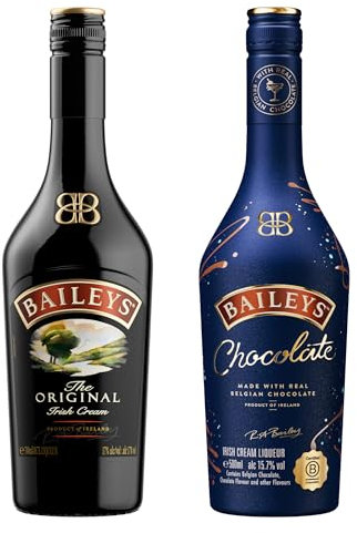 Baileys Original und Baileys Chocolate Bundle, Irish Cream Likör, 17 Prozent vol (700 ml) + 15,5 Prozent vol (500 ml), perfekt für Schokoladenfans