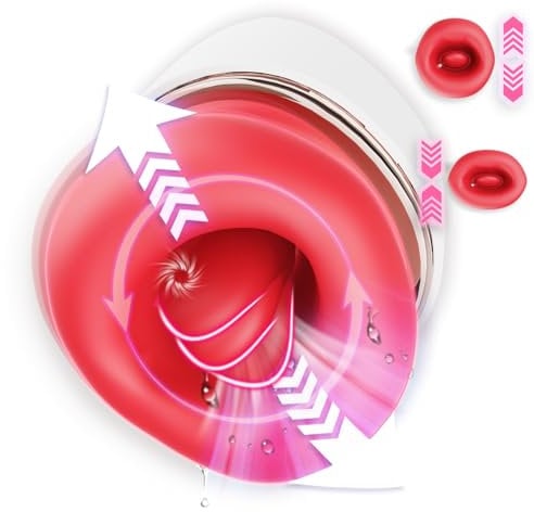 Sauger Vibrator Sex Spielzeug, Vibration für Frauen mit 3 Saugmodi 10 Zungenlecken 360°Rotierende Sexspielzeug für Klitoris Stimulator Erotik Sex Toys Sex Spielzeug für die Paare (Rot)