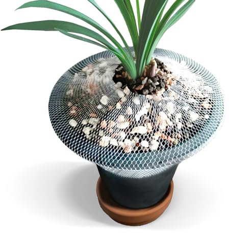 MAQIHAN Plant Pot Covers - 2 Pcs Mesh Pots for Plants Flower Pot Covers Orchid Pots Nettting Mesh Cover Plant Soil Protector Cover for Potted Orchid Bark Soil Containment (M,XL)