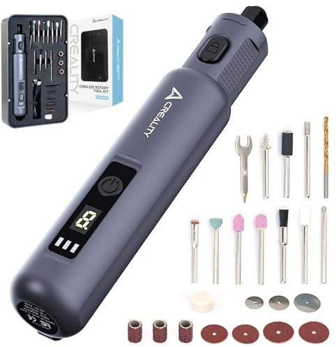 Creality Cordless Rotary Tool Kit with 23 PCS Accessory/Bits,6 Variable Speeds,Multi-Purpose 3D Printer Tools for 3D Printing Model Post-Processing Grinding/Polishing/Drilling/Multi Material Cutting