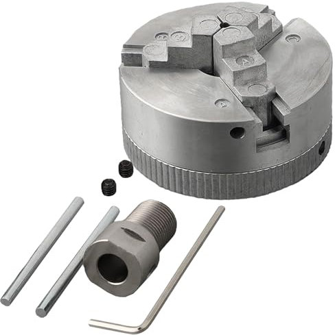 Drehfutter-Set, selbstzentrierendes Spannfutter, hochpräzise Metall-Drehklemme, 7 x 5 x 1 cm, ideal für kleine Drehmaschinen, Fräsmaschinen und Projekte, Spannbereich