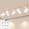 Glitzerlife Deckenleuchte 5 Flammig Deckenstrahler Holz - Deckenlampe Weiß Deckenspots GU10 Wohnzimmerlampe 350° Flurlampe Decke Spotlight Flur für Schlafzimmer Küche Wohnzimmer Mit Leuchtmittel
