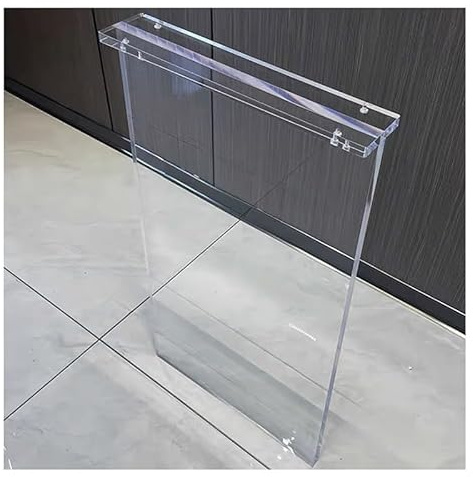 Lot de 2 pieds de bureau rectangulaires en acrylique transparent pour bureau, salon, chambre à coucher et cuisine 71 x 40 cm