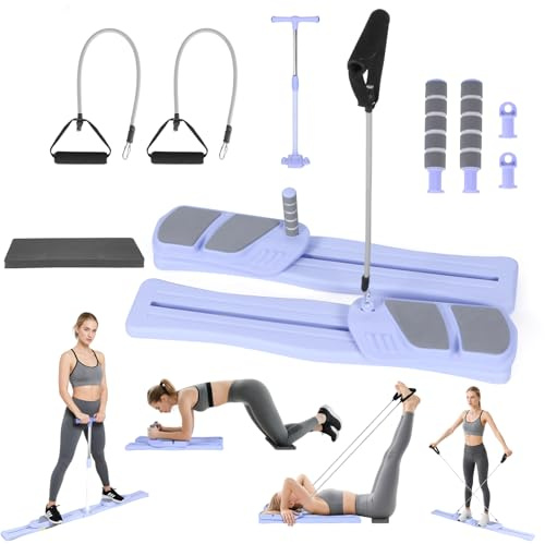 FitRepa Split Typ Pilates Reformer Machine Set Tragbares Pilates Board Faltbarer 8-in-1 Multifunctional Pilates Reformer für zuhause – Ideal für Rumpf und Bauchmuskeltraining