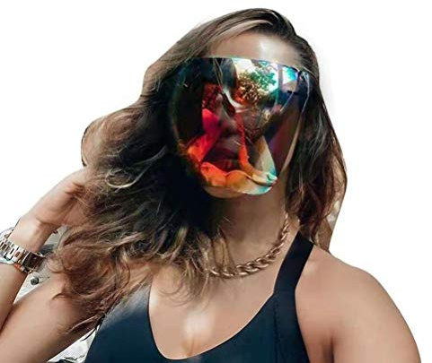 Jauarta Lightweight Face Shield Glasses UV400 Protective Visor Sunglasses Visor, Visor Sunglasses, Sun Glasses Visor, Full Face Cover for Sun, Water, Unisex, Anti-fog, with Color Paint (really red)