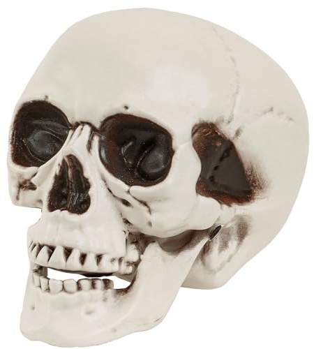 W WIDMANN MILANO Party Fashion - Totenkopf mit beweglichem Kiefer | Deko Schädel mit realistischem Knochen-Look für Halloween, Horror Deko, Gruselparty, Mottoparty