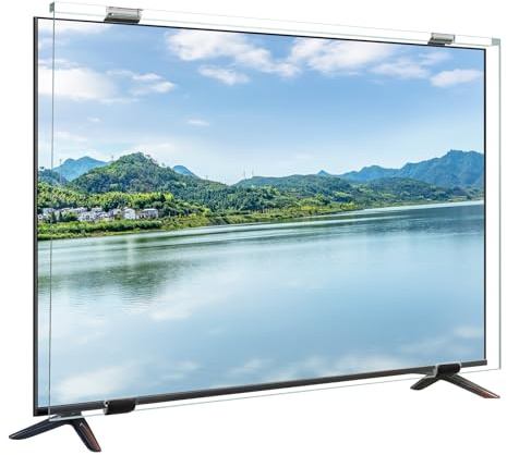 Qoosea 50 Inch TV Screen Protector, HD Clear Anti-Scratch Monitor Screen Protector, Acrylic Panel Protective TV Display Protectors for Single/Dual-point Support TV Wall-mounted Computer Monitor