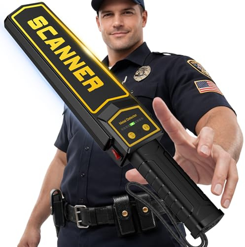 Handheld Metal Detector Wand/w Holster,5 Level Sensitivity Security Wand Metal Detector for Woodworking,Portable Nail Finder Scanner Wood Metal Detector for Log Weapon 3 Modes Alert Detect 9V Battery