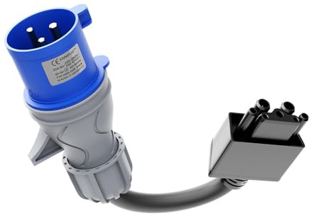 CEE-Tesla Adapter 3 Pin 32A, 0,3 m für Tesla Charger (UMC) | tesla mobile connector, Hochreines Kupfer, niedriger Widerstand, Flammhemmendes, Verlängerungskabel, Kompakter Ladeadapter
