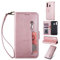 ZTOFERA Hülle für Samsung Galaxy A20E Schutzhülle Leder PU Wallet Lederhülle Klapphülle Kartenfach Standfunktion Zipper Brieftasche Magnetisch Silikon Protective Case für Galaxy A20E - Roségold